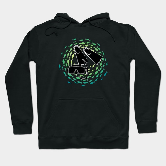 Dive into | Scuba diving | Scuba | Ocean lovers Hoodie by Punderful Adventures